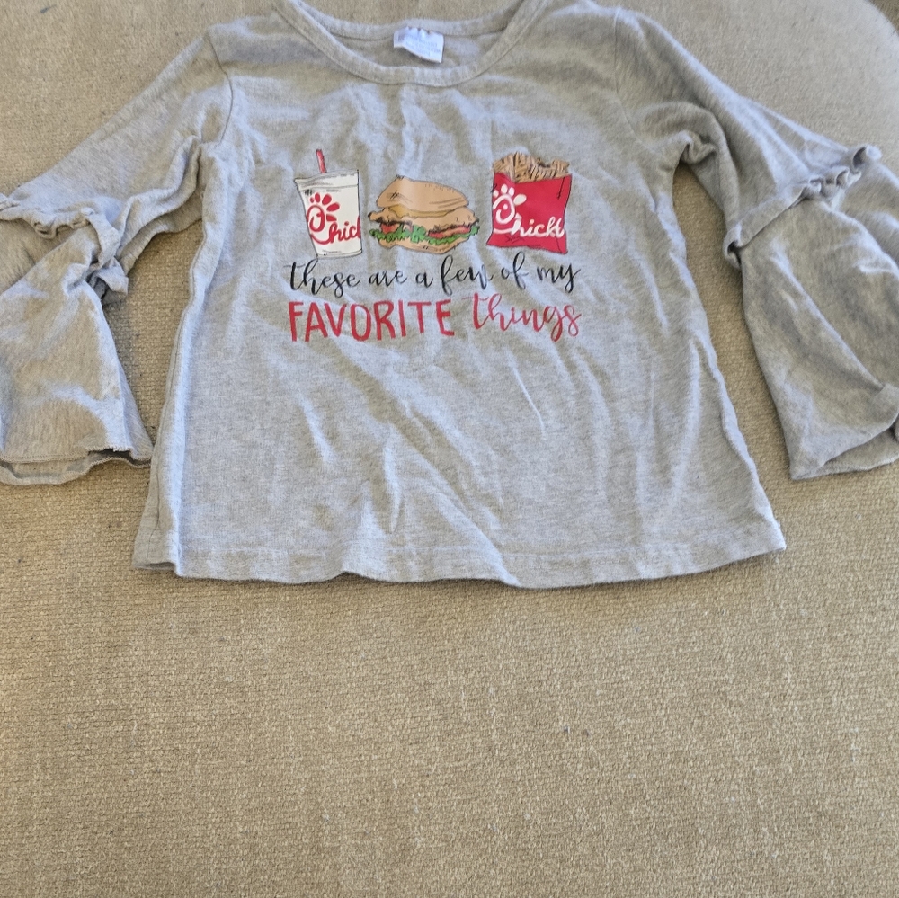 *Girls Chic-fil-a small  shirt, wirh flare sleeves, good condition
